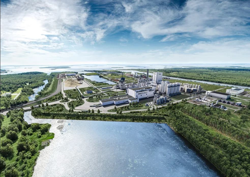 Havainnekuva Metsä Fibren Kemin biotuotetehtaasta